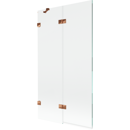 Mexen Lunar parawan nawannowy 2-skrzydłowy lewy 100 x 150 cm, transparent, różowe złoto - 897-100-100-60-00-L