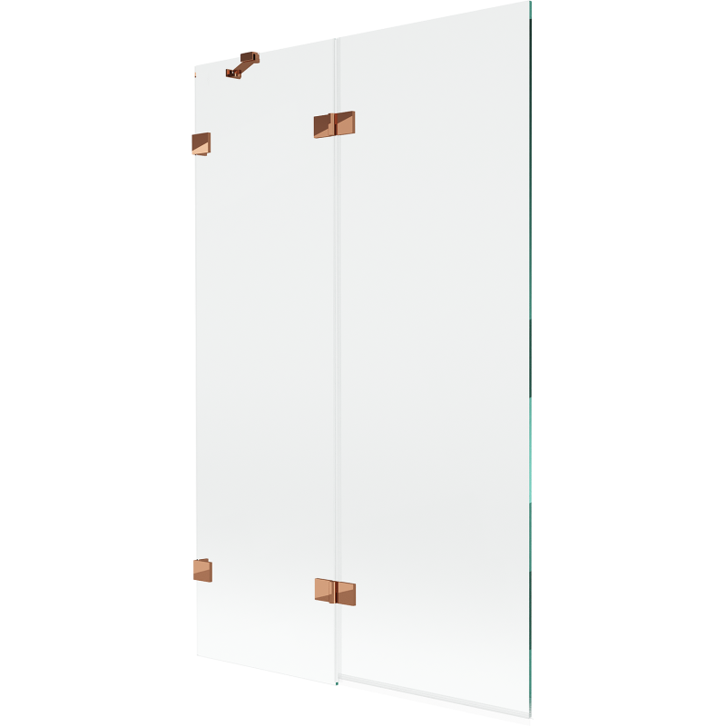 Mexen Lunar parawan nawannowy 2-skrzydłowy lewy 110 x 150 cm, transparent, różowe złoto - 897-110-100-60-00-L