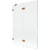 Mexen Lunar parawan nawannowy 2-skrzydłowy lewy 120 x 150 cm, transparent, różowe złoto - 897-120-100-60-00-L