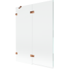 Mexen Lunar parawan nawannowy 2-skrzydłowy lewy 130 x 150 cm, transparent, różowe złoto - 897-130-100-60-00-L