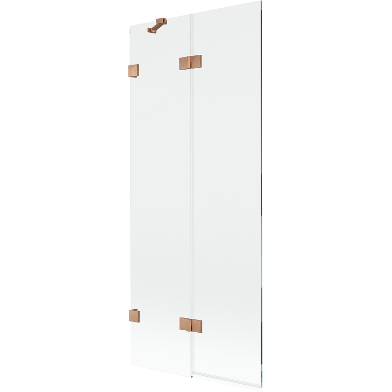 Mexen Lunar parawan nawannowy 2-skrzydłowy lewy 80 x 150 cm, transparent, miedź szczotkowana - 897-080-100-65-00-L