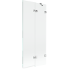 Mexen Lunar parawan nawannowy 2-skrzydłowy prawy 80 x 150 cm, transparent, chrom - 897-080-100-01-00-P