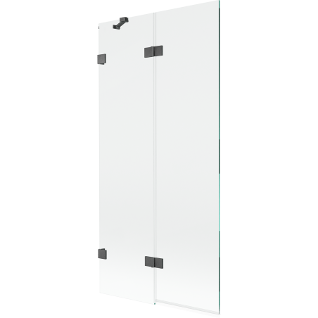 Mexen Lunar parawan nawannowy 2-skrzydłowy lewy 90 x 150 cm, transparent, gun gray szczotkowany - 897-090-100-66-00-L