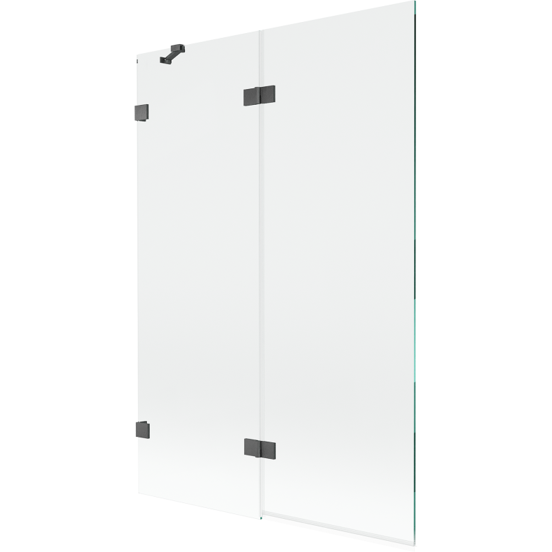 Mexen Lunar parawan nawannowy 2-skrzydłowy lewy 120 x 150 cm, transparent, gun gray szczotkowany - 897-120-100-66-00-L
