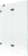 Mexen Lunar parawan nawannowy 2-skrzydłowy lewy 120 x 150 cm, transparent, gun gray szczotkowany - 897-120-100-66-00-L