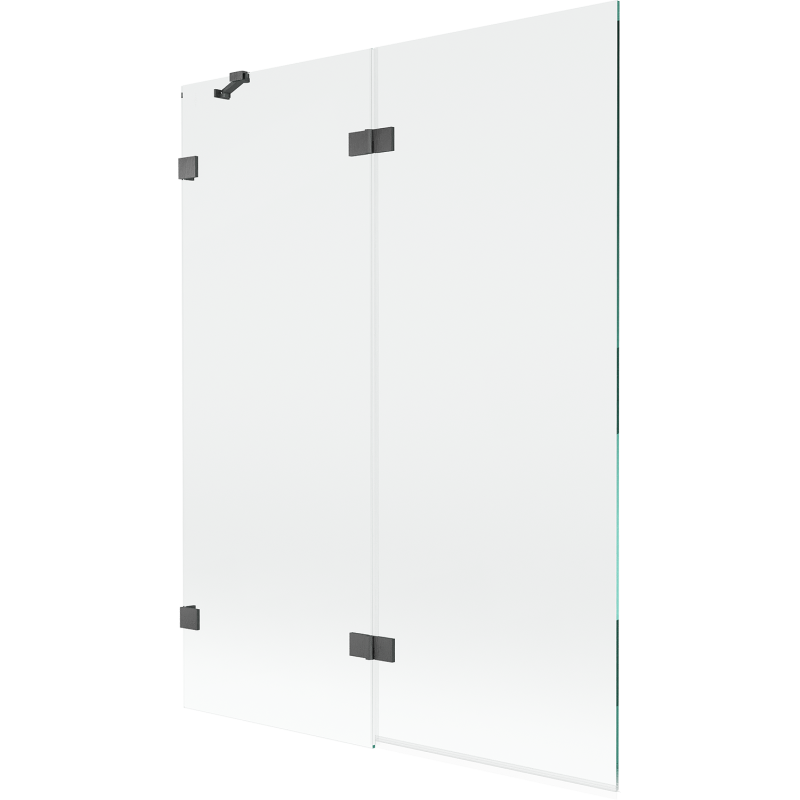 Mexen Lunar parawan nawannowy 2-skrzydłowy lewy 130 x 150 cm, transparent, gun gray szczotkowany - 897-130-100-66-00-L