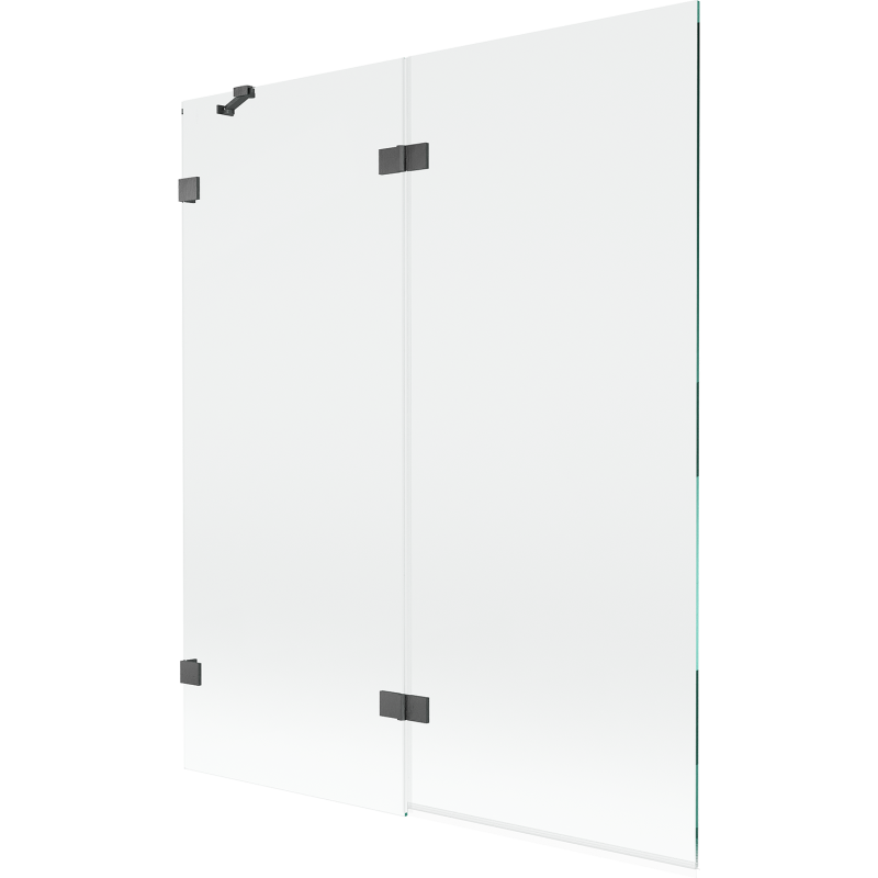 Mexen Lunar parawan nawannowy 2-skrzydłowy lewy 140 x 150 cm, transparent, gun gray szczotkowany - 897-140-100-66-00-L