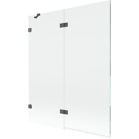 Mexen Lunar parawan nawannowy 2-skrzydłowy lewy 140 x 150 cm, transparent, gun gray szczotkowany - 897-140-100-66-00-L