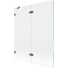 Mexen Lunar parawan nawannowy 2-skrzydłowy lewy 140 x 150 cm, transparent, gun gray szczotkowany - 897-140-100-66-00-L