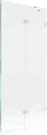 Mexen Lunar parawan nawannowy 2-skrzydłowy prawy 80 x 150 cm, transparent, biały - 897-080-100-20-00-P