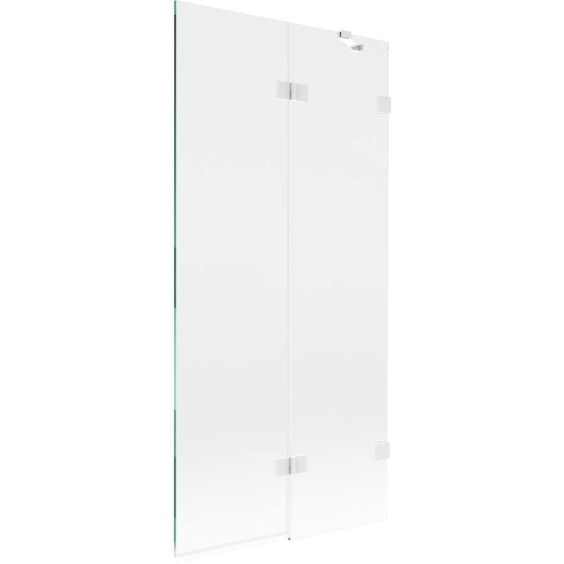 Mexen Lunar parawan nawannowy 2-skrzydłowy prawy 90 x 150 cm, transparent, biały - 897-090-100-20-00-P