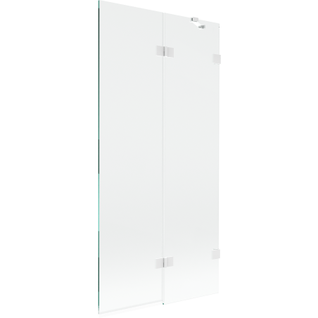Mexen Lunar parawan nawannowy 2-skrzydłowy prawy 90 x 150 cm, transparent, biały - 897-090-100-20-00-P