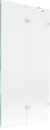 Mexen Lunar parawan nawannowy 2-skrzydłowy prawy 90 x 150 cm, transparent, biały - 897-090-100-20-00-P