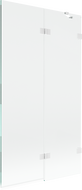 Mexen Lunar parawan nawannowy 2-skrzydłowy prawy 100 x 150 cm, transparent, biały - 897-100-100-20-00-P
