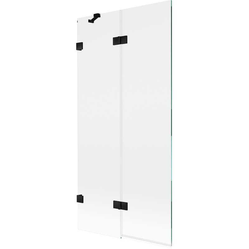 Mexen Lunar parawan nawannowy 2-skrzydłowy lewy 90 x 150 cm, transparent, czarny - 897-090-100-70-00-L