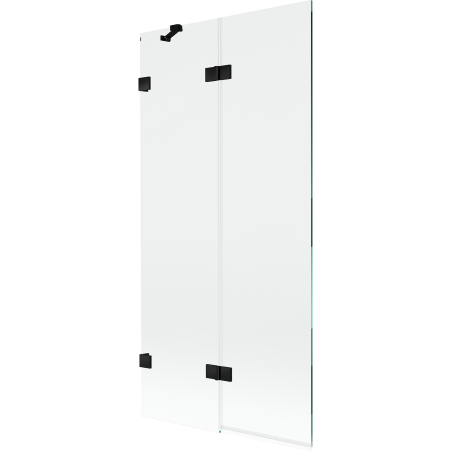 Mexen Lunar parawan nawannowy 2-skrzydłowy lewy 90 x 150 cm, transparent, czarny - 897-090-100-70-00-L