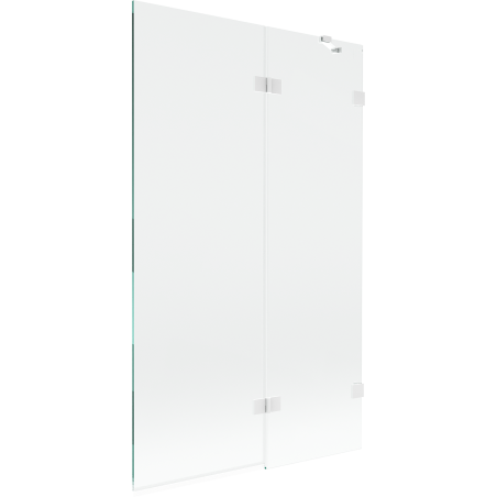 Mexen Lunar parawan nawannowy 2-skrzydłowy prawy 110 x 150 cm, transparent, biały - 897-110-100-20-00-P