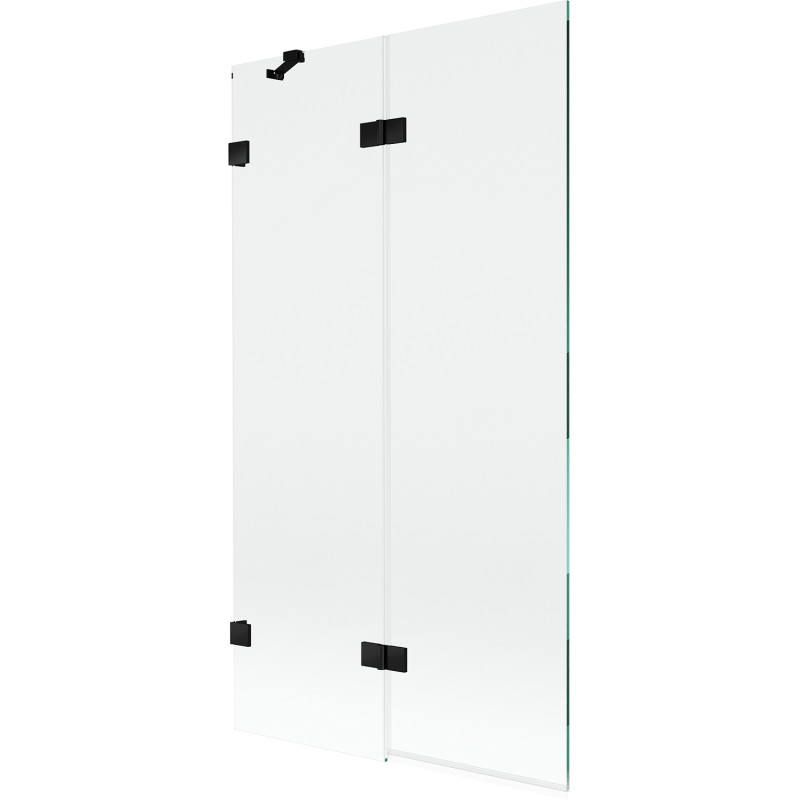 Mexen Lunar parawan nawannowy 2-skrzydłowy lewy 100 x 150 cm, transparent, czarny - 897-100-100-70-00-L
