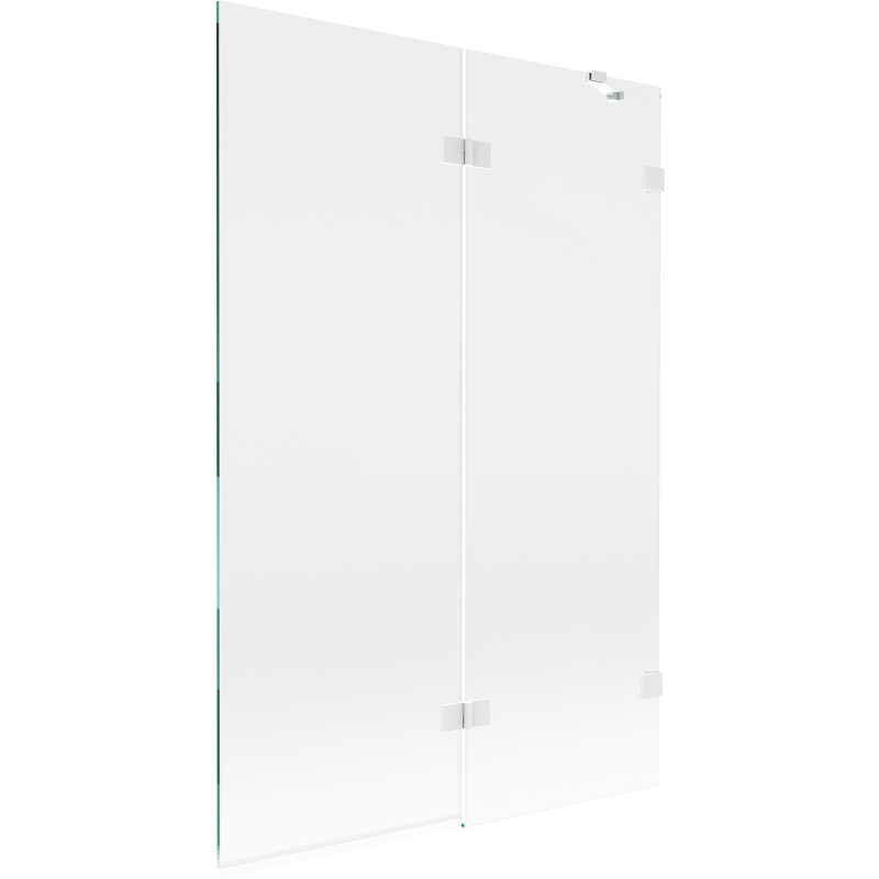 Mexen Lunar parawan nawannowy 2-skrzydłowy prawy 120 x 150 cm, transparent, biały - 897-120-100-20-00-P