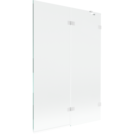 Mexen Lunar parawan nawannowy 2-skrzydłowy prawy 120 x 150 cm, transparent, biały - 897-120-100-20-00-P