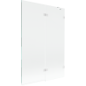 Mexen Lunar parawan nawannowy 2-skrzydłowy prawy 120 x 150 cm, transparent, biały - 897-120-100-20-00-P