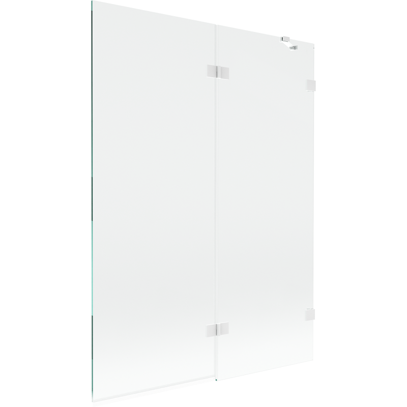 Mexen Lunar parawan nawannowy 2-skrzydłowy prawy 130 x 150 cm, transparent, biały - 897-130-100-20-00-P