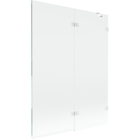 Mexen Lunar parawan nawannowy 2-skrzydłowy prawy 130 x 150 cm, transparent, biały - 897-130-100-20-00-P