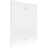 Mexen Lunar parawan nawannowy 2-skrzydłowy prawy 130 x 150 cm, transparent, biały - 897-130-100-20-00-P