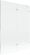 Mexen Lunar parawan nawannowy 2-skrzydłowy prawy 130 x 150 cm, transparent, biały - 897-130-100-20-00-P