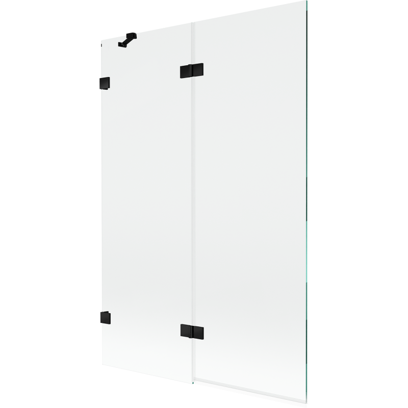 Mexen Lunar parawan nawannowy 2-skrzydłowy lewy 120 x 150 cm, transparent, czarny - 897-120-100-70-00-L