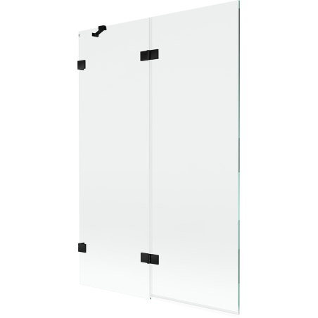 Mexen Lunar parawan nawannowy 2-skrzydłowy lewy 120 x 150 cm, transparent, czarny - 897-120-100-70-00-L