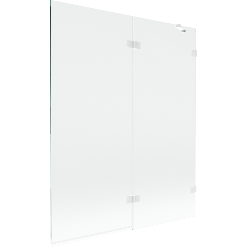Mexen Lunar parawan nawannowy 2-skrzydłowy prawy 140 x 150 cm, transparent, biały - 897-140-100-20-00-P