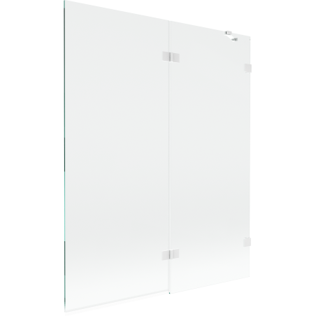 Mexen Lunar parawan nawannowy 2-skrzydłowy prawy 140 x 150 cm, transparent, biały - 897-140-100-20-00-P