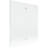 Mexen Lunar parawan nawannowy 2-skrzydłowy prawy 140 x 150 cm, transparent, biały - 897-140-100-20-00-P