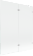 Mexen Lunar parawan nawannowy 2-skrzydłowy prawy 140 x 150 cm, transparent, biały - 897-140-100-20-00-P