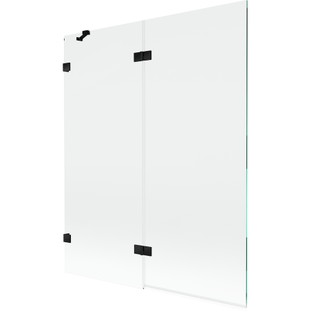 Mexen Lunar parawan nawannowy 2-skrzydłowy lewy 140 x 150 cm, transparent, czarny - 897-140-100-70-00-L