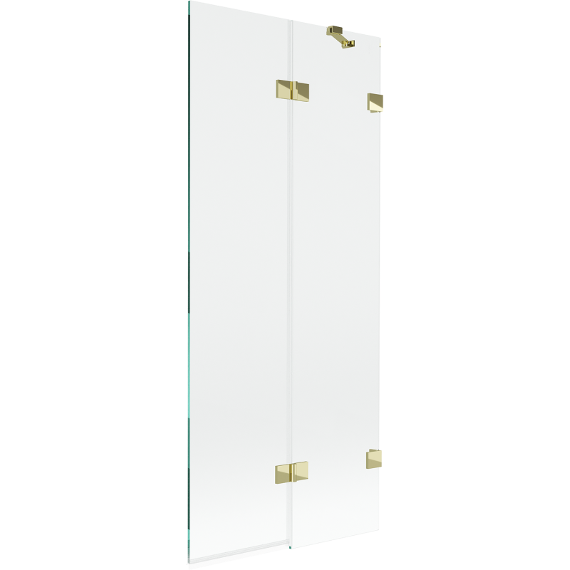 Mexen Lunar parawan nawannowy 2-skrzydłowy prawy 80 x 150 cm, transparent, złoty - 897-080-100-50-00-P
