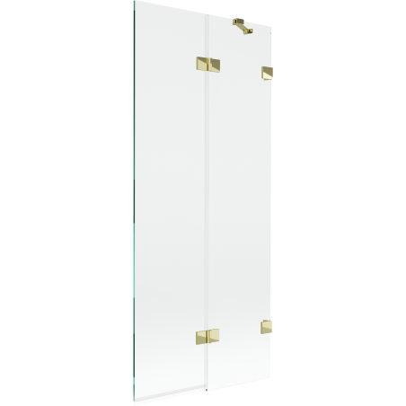 Mexen Lunar parawan nawannowy 2-skrzydłowy prawy 80 x 150 cm, transparent, złoty - 897-080-100-50-00-P