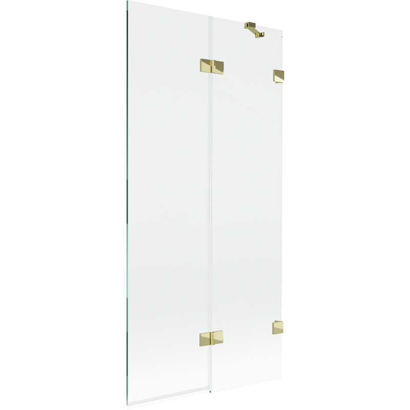 Mexen Lunar parawan nawannowy 2-skrzydłowy prawy 90 x 150 cm, transparent, złoty - 897-090-100-50-00-P