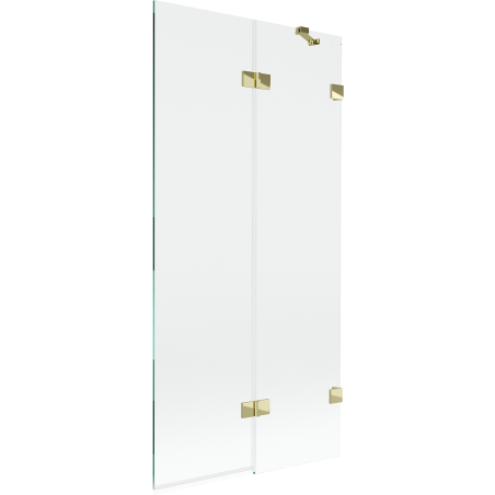 Mexen Lunar parawan nawannowy 2-skrzydłowy prawy 90 x 150 cm, transparent, złoty - 897-090-100-50-00-P