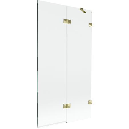 Mexen Lunar parawan nawannowy 2-skrzydłowy prawy 100 x 150 cm, transparent, złoty - 897-100-100-50-00-P