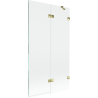 Mexen Lunar parawan nawannowy 2-skrzydłowy prawy 100 x 150 cm, transparent, złoty - 897-100-100-50-00-P