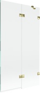 Mexen Lunar parawan nawannowy 2-skrzydłowy prawy 100 x 150 cm, transparent, złoty - 897-100-100-50-00-P