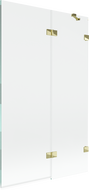 Mexen Lunar parawan nawannowy 2-skrzydłowy prawy 110 x 150 cm, transparent, złoty - 897-110-100-50-00-P