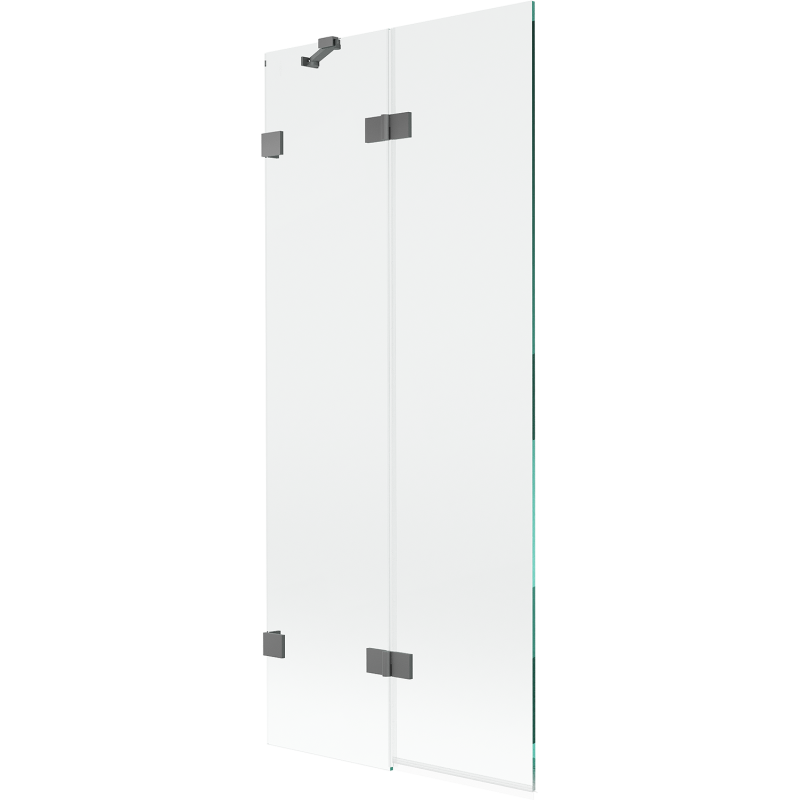 Mexen Lunar parawan nawannowy 2-skrzydłowy lewy 80 x 150 cm, transparent, gun metal - 897-080-100-95-00-L