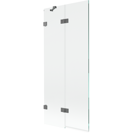 Mexen Lunar parawan nawannowy 2-skrzydłowy lewy 80 x 150 cm, transparent, gun metal - 897-080-100-95-00-L