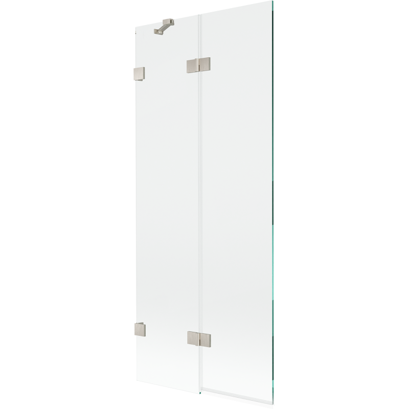 Mexen Lunar parawan nawannowy 2-skrzydłowy lewy 80 x 150 cm, transparent, nikiel szczotkowany - 897-080-100-97-00-L