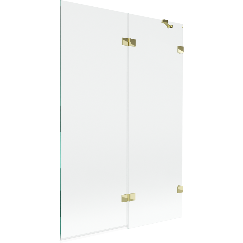 Mexen Lunar parawan nawannowy 2-skrzydłowy prawy 120 x 150 cm, transparent, złoty - 897-120-100-50-00-P