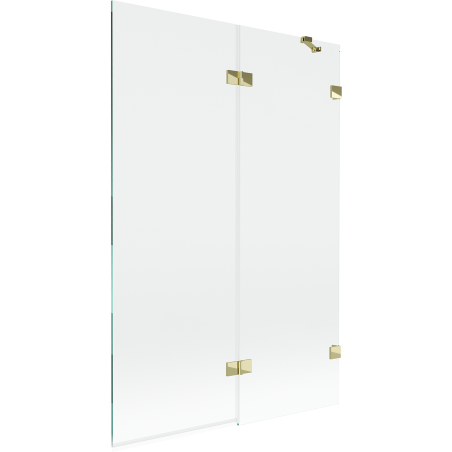 Mexen Lunar parawan nawannowy 2-skrzydłowy prawy 120 x 150 cm, transparent, złoty - 897-120-100-50-00-P