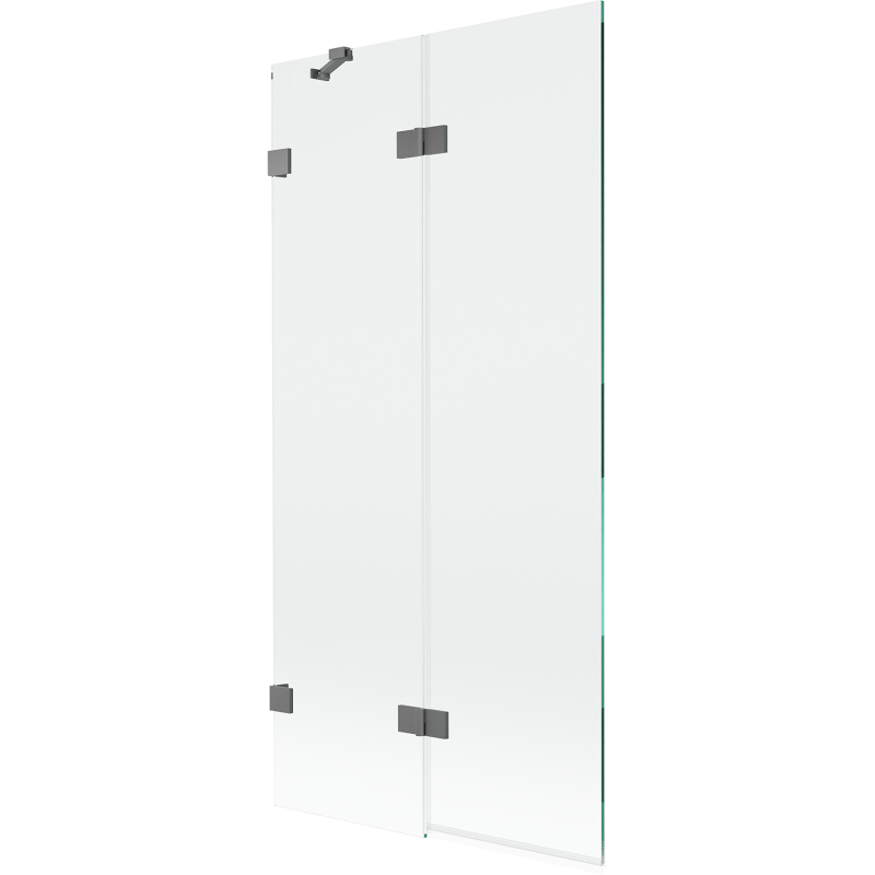 Mexen Lunar parawan nawannowy 2-skrzydłowy lewy 90 x 150 cm, transparent, gun metal - 897-090-100-95-00-L